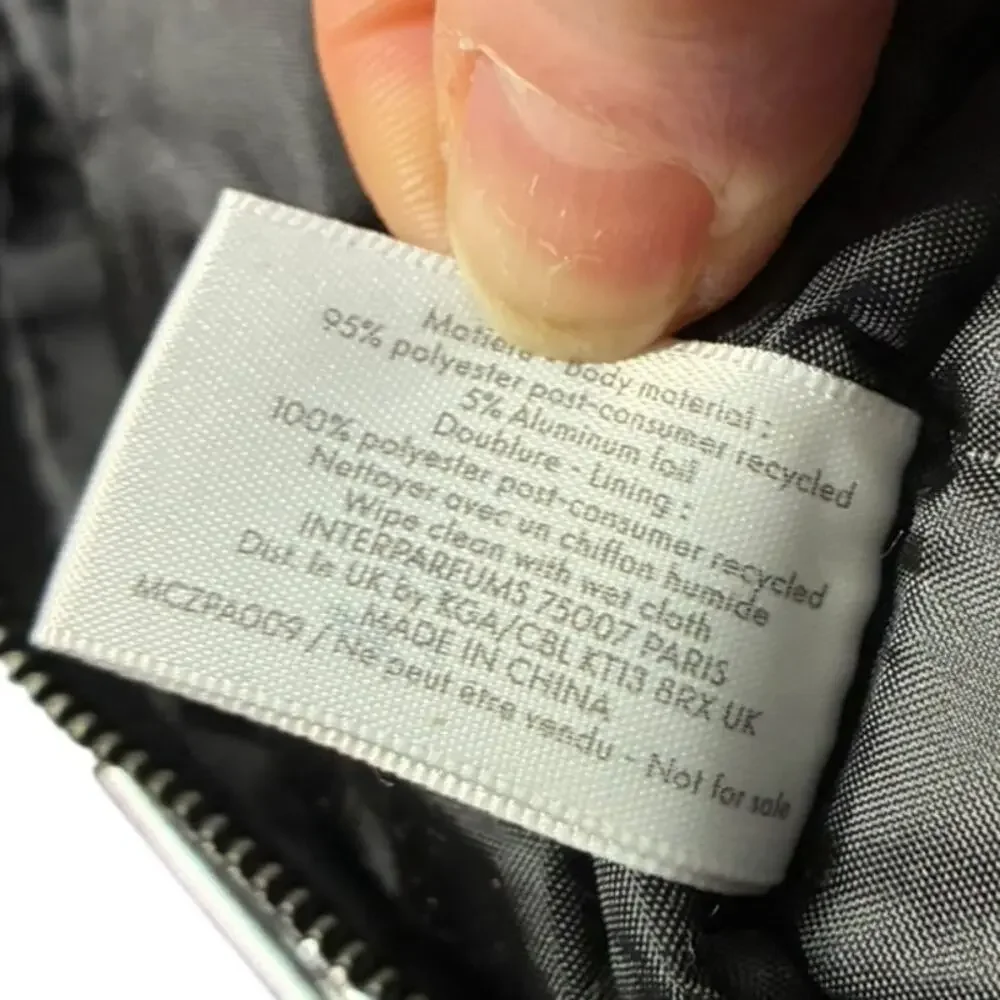 Moncler Parfums Quilted Metallic Silver Pouch Cosmetic Travel Case - Picture 11 of 11